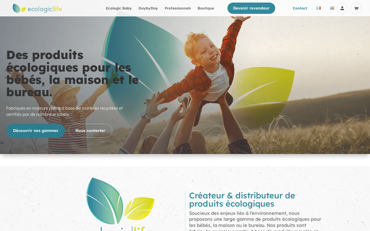 Page d’accueil du site EcologicLife