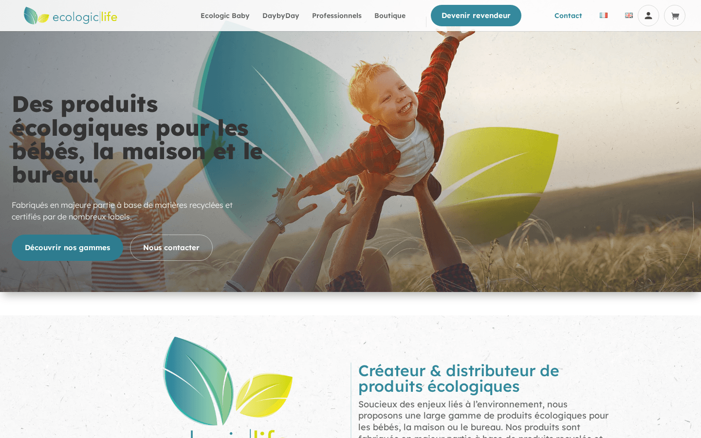 Home page of the EcologicLife website